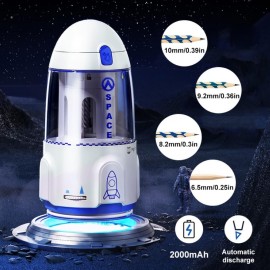 Автоматическая точилка для карандашей, электрическая регулируемая толщина, точилка для космического корабля с рисунком ракеты, инструмент для студента, ребенка, подарок на день рождения