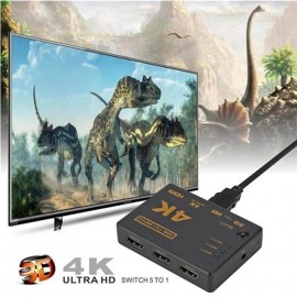 Переключатель HDMI 4K Switcher 3 в 1 из HD 1080P Видеокабель Разветвитель 1x3 Концентратор-адаптер Конвертер для PS4/3 ТВ-приставки HDTV ПК (Черный)