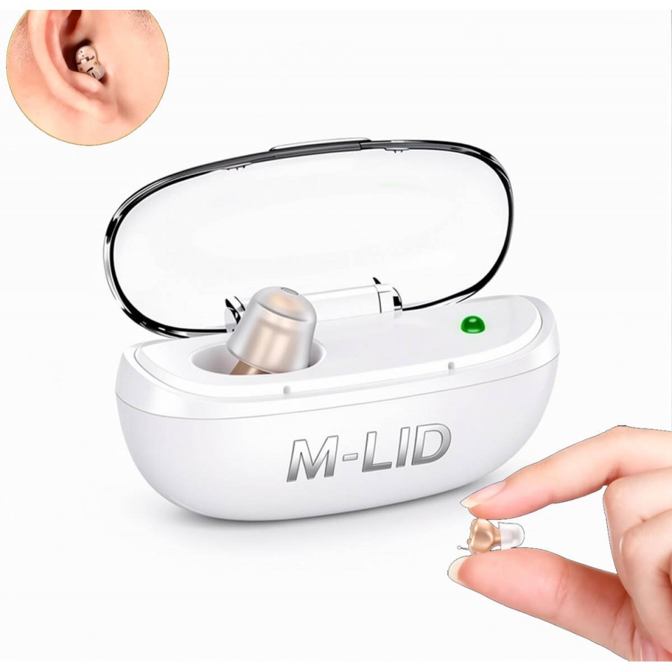Слуховой аппарат M-LID G19 – невидимый, перезаряжаемый, с цифровым чипом и шумоподавлением (один аппарат, телесный цвет)