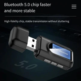USB Bluetooth 5,0 + EDR + ЖК-дисплей, аудиоприемник, передатчик для ТВ, ПК, беспроводной USB-адаптер 3,5 мм 3,5 AUX, беспроводной адаптер