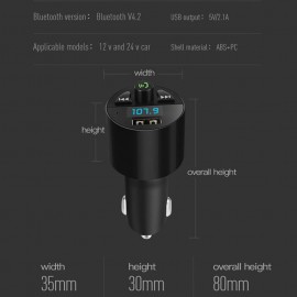 Xboss стерео один Bluetooth FM-передатчик беспроводной автомобильный FM-передатчик радио адаптер автомобильный комплект универсальное автомобильное зарядное устройство с USB-портом для зарядки громкой связи для iphone Samsung и т. Д.