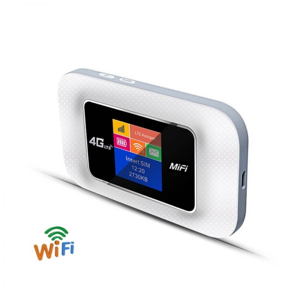 4G Мобильный Wi-Fi Роутер Lte Беспроводной 150 Мбит для Автомобиля Высокоскоростной (2100 мАч-Белый)