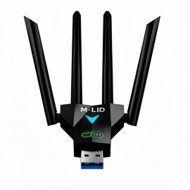M-LID AC1300 USB Wi-Fi адаптер 1300 Мбит/с – USB 3.0, Dual Band 2.4/5 ГГц, 4 антенны M-LID AC1300 USB Wi-Fi адаптер 1300 Мбит/с – USB 3.0, Dual Band 2.4/5 ГГц, 4 антенны