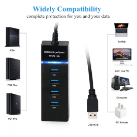 Xboss c8 4-портовый USB 3.0 концентратор высокой скорости 5 Гбит / с Скорость передачи данных Легкий USB-кабель-адаптер для PS4 / PS4 Slim / PS4 Pro // Xbox One / Xbox360 / компьютер ноутбук
