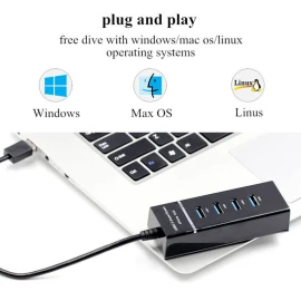 Xboss c8 4-портовый USB 3.0 концентратор высокой скорости 5 Гбит / с Скорость передачи данных Легкий USB-кабель-адаптер для PS4 / PS4 Slim / PS4 Pro // Xbox One / Xbox360 / компьютер ноутбук