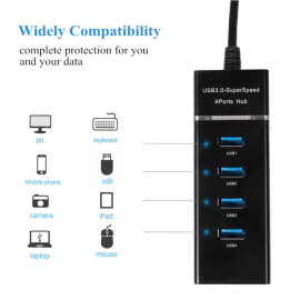 Xboss c8 4-портовый USB 3.0 концентратор высокой скорости 5 Гбит / с Скорость передачи данных Легкий USB-кабель-адаптер для PS4 / PS4 Slim / PS4 Pro // Xbox One / Xbox360 / компьютер ноутбук