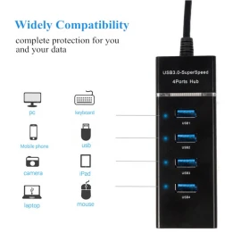 Xboss c8 4-портовый USB 3.0 концентратор высокой скорости 5 Гбит / с Скорость передачи данных Легкий USB-кабель-адаптер для PS4 / PS4 Slim / PS4 Pro // Xbox One / Xbox360 / компьютер ноутбук