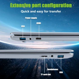 XBOSS Ноутбук 15.6" Full HD IPS, Intel Celeron N3450, 32GB RAM, 128GB SSD, Windows 10 Pro, ультратонкий и лёгкий, с подсветкой клавиатуры, WiFi 6, для работы и учёбы