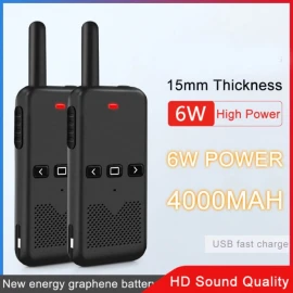XBOSS M1 2 шт., 6 Вт, 4000 мАч, дальность действия 3-6 км, высокомощный домофон, открытый портативный мини-двусторонняя рация, перезаряжаемая - рация купить