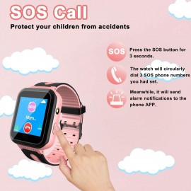 SOS Phone & Remote APP GPS-трекер Умные часы для детей, трекер активности с SOS-звонками Будильник Фонарик Игры Умные часы Игрушки для девочек Мальчики 4-12 лет Праздничные подарки на день рождения